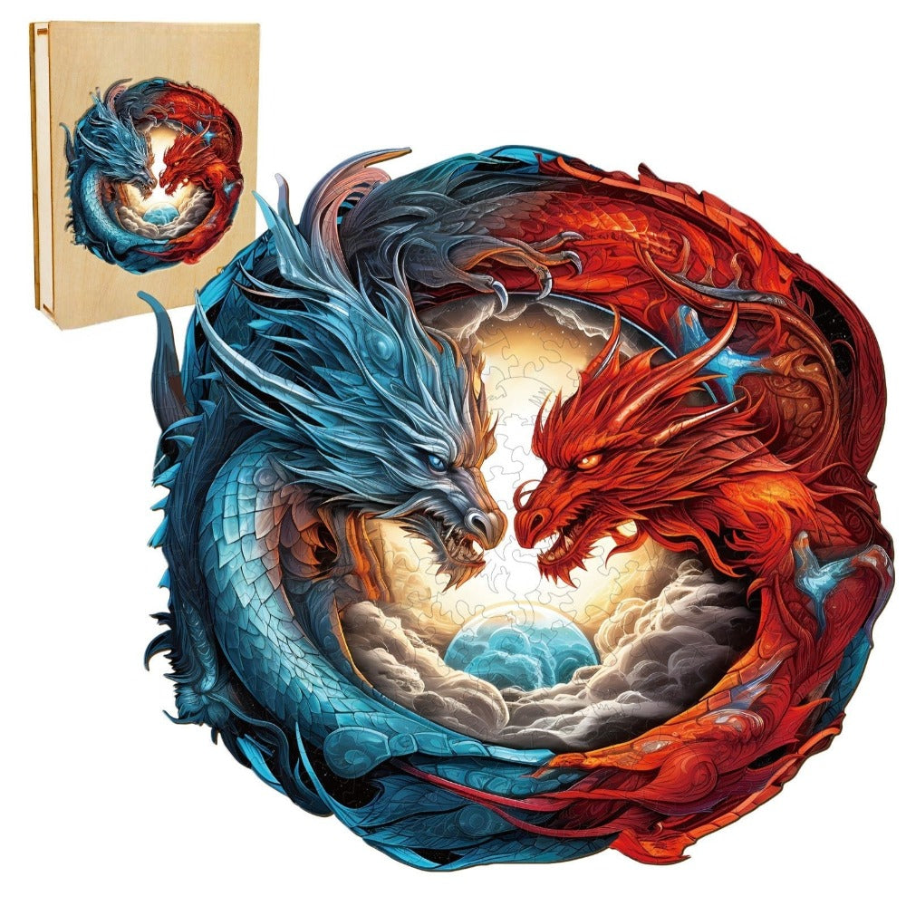 Yin Yang Dragon Wooden Jigsaw Puzzle