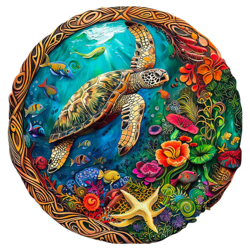 Marine Themed Sea Turtle Wooden Jigsaw Puzzle