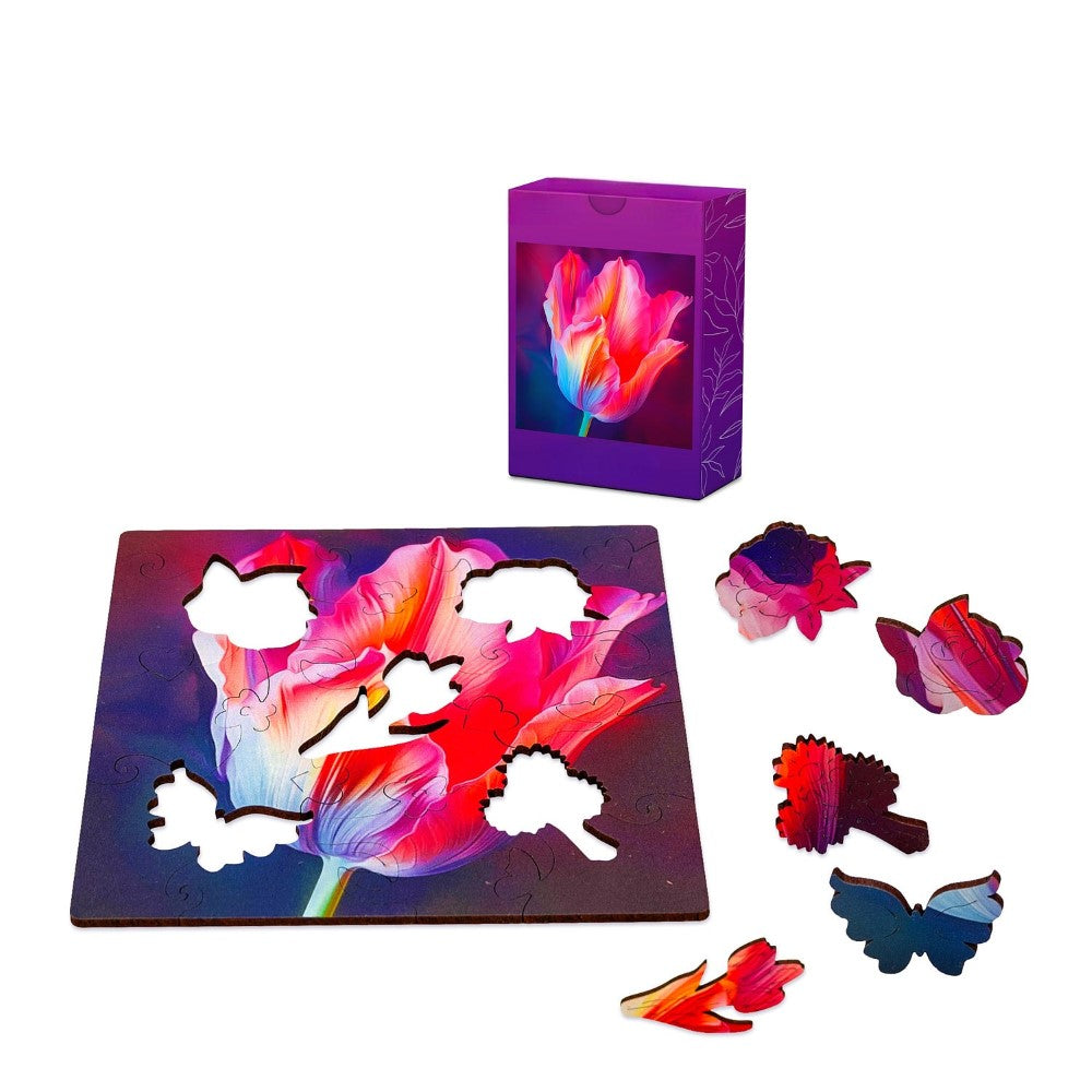 20 Pieces Vibrant Tulip Puzzle Set