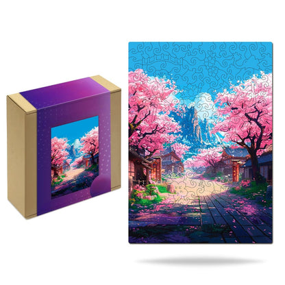 Cherry Blossom Village Puzzle Set