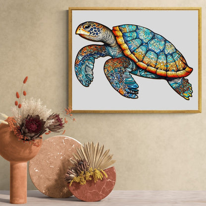 Mysterious Sea Turtle Wooden Jigsaw Puzzle