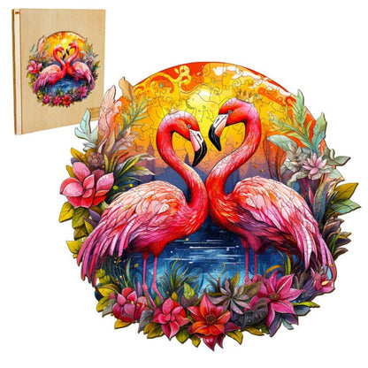 Crowned Flamingo Wooden Jigsaw Puzzle