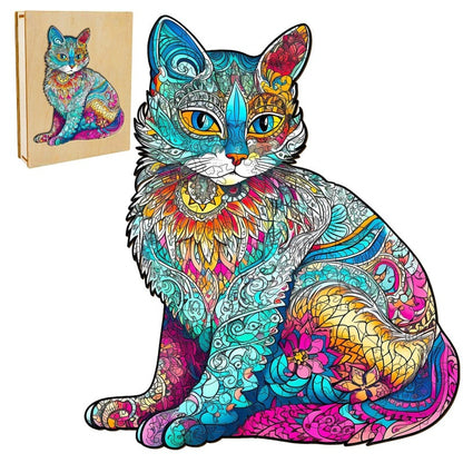 Elegant Cat Wooden Jigsaw Puzzle