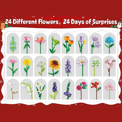 24 Day Advent Calendar With Buildable Flower Bouquet