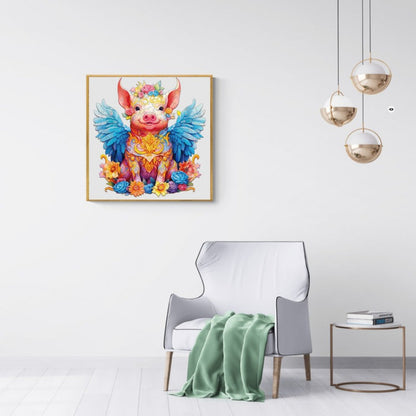 Angel Pig Wooden Jigsaw Puzzle