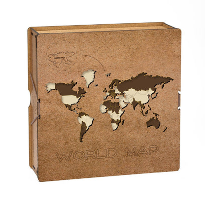 World Map Puzzle With Detailed Design