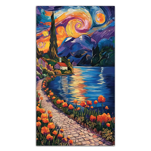 Swirling Lakeside Wooden Jigsaw Puzzle