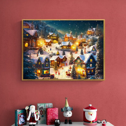 Christmas Village Wooden Jigsaw Puzzle