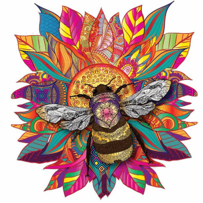 Intricate Bee And Floral Decorative Puzzle Sculpture