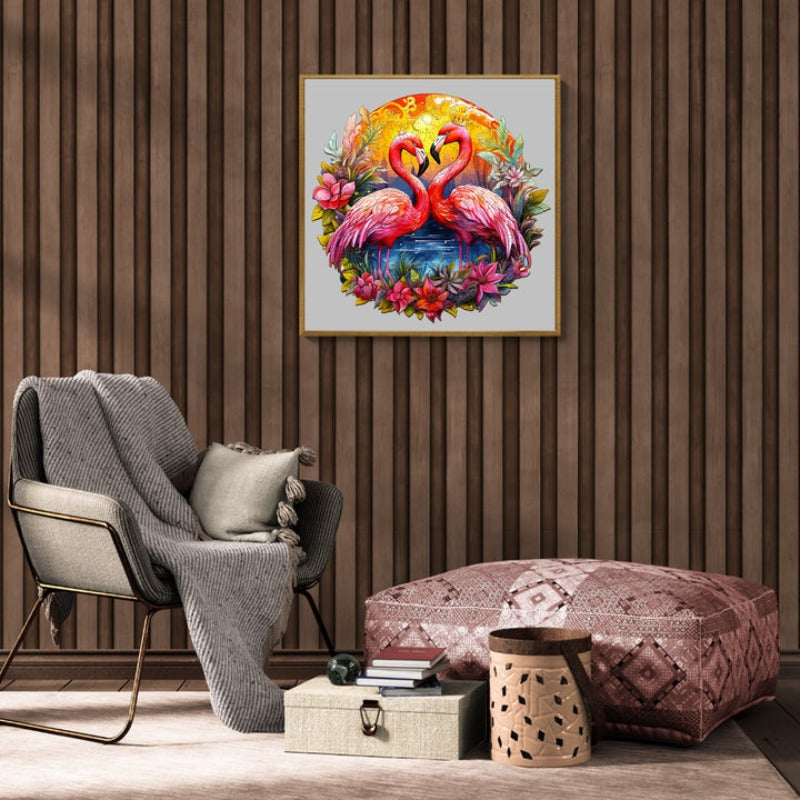 Crowned Flamingo Wooden Jigsaw Puzzle