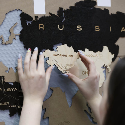 World Map Puzzle With Detailed Design