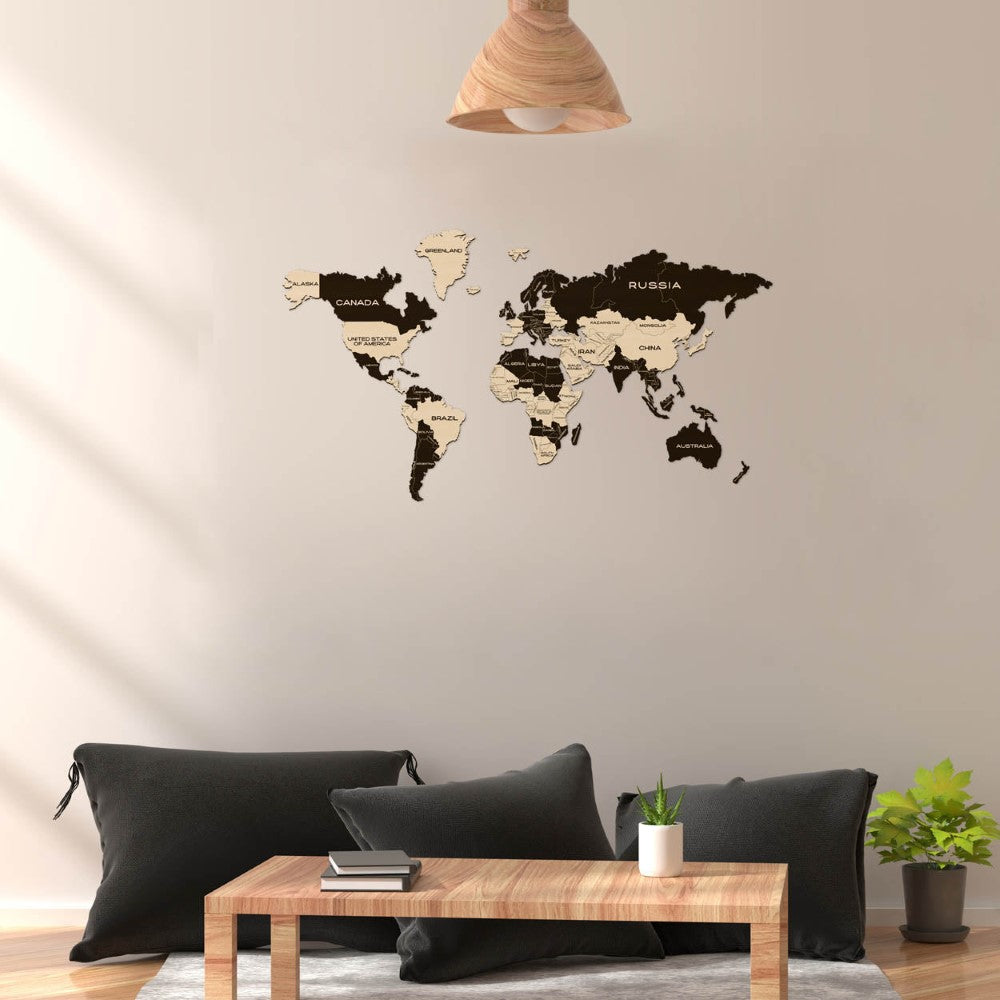 World Map Puzzle With Detailed Design