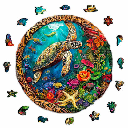 Marine Themed Sea Turtle Wooden Jigsaw Puzzle