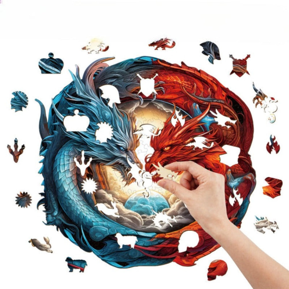 Yin Yang Dragon Wooden Jigsaw Puzzle