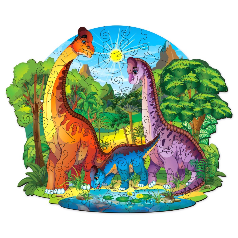 70 Pieces Dinosaur Family Puzzle Set