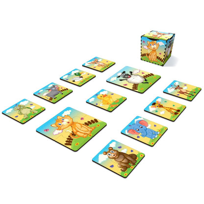 Animals Cube Wooden Puzzle Set