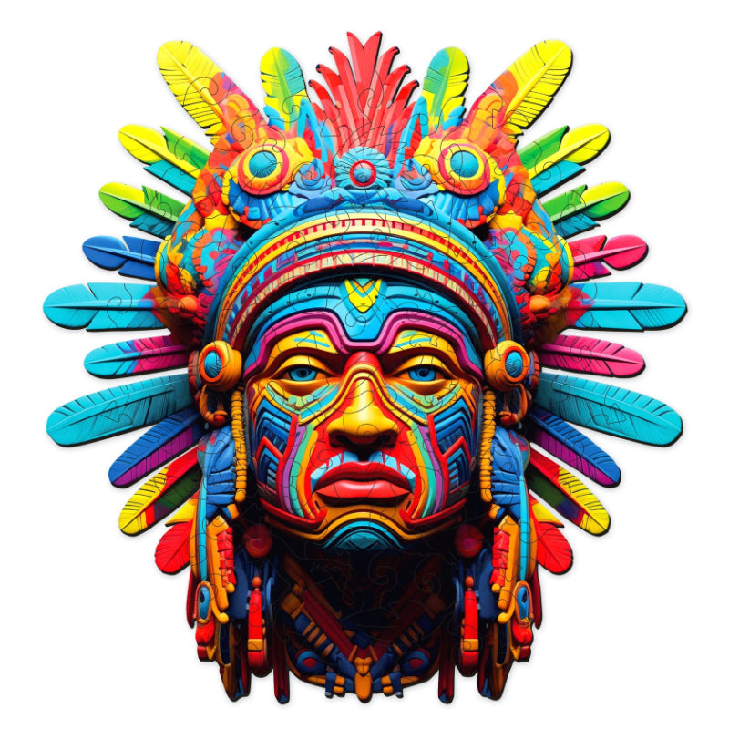 Indian Chief Themed Wooden Jigsaw Puzzle