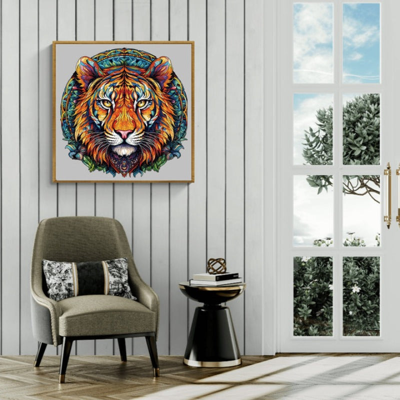 Mandala Tiger Wooden Jigsaw Puzzle