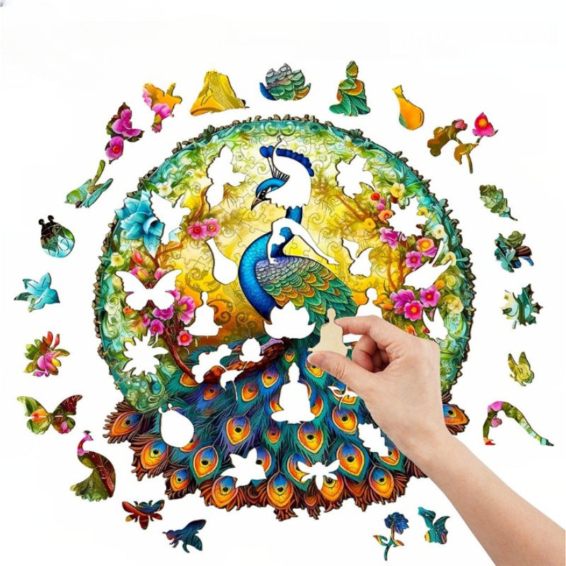 Uncharted Peacock Wooden Jigsaw Puzzle