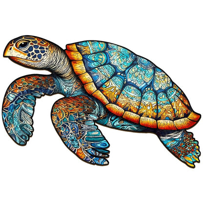 Mysterious Sea Turtle Wooden Jigsaw Puzzle