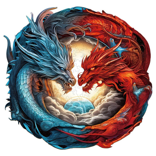 Yin Yang Dragon Wooden Jigsaw Puzzle