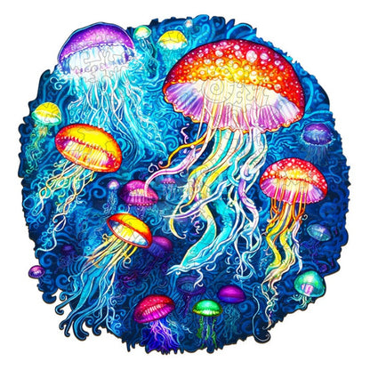 Colorful Jellyfish Wooden Jigsaw Puzzle