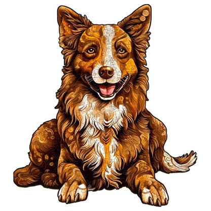 Smart Border Collie Wooden Jigsaw Puzzle