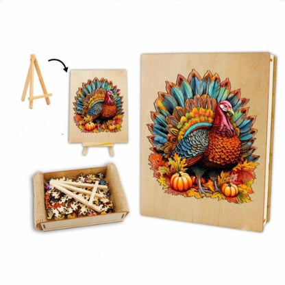 Colorful Turkey Wooden Jigsaw Puzzle