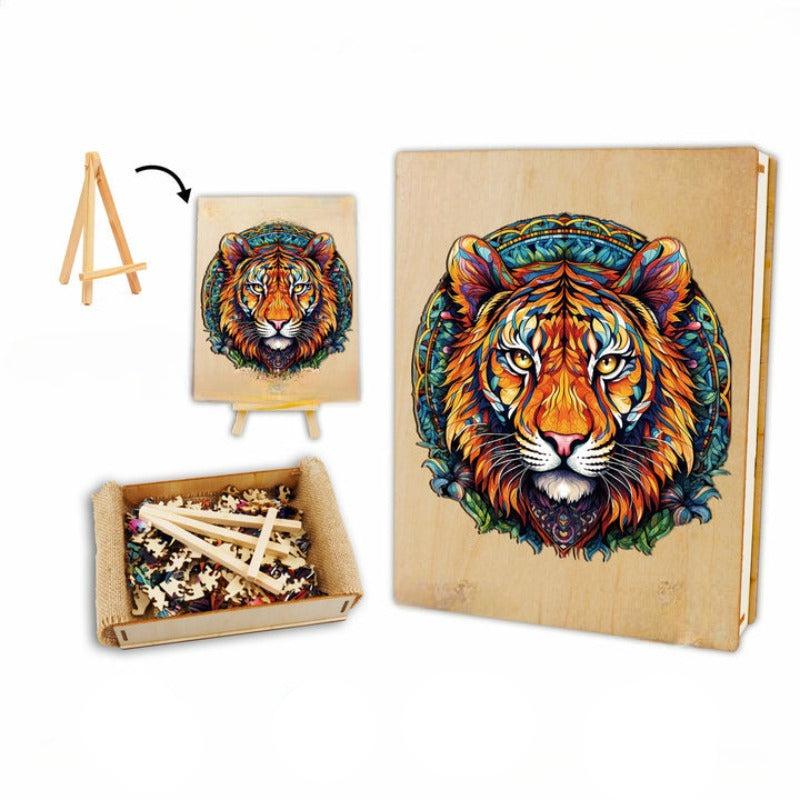 Mandala Tiger Wooden Jigsaw Puzzle