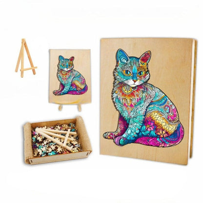 Elegant Cat Wooden Jigsaw Puzzle