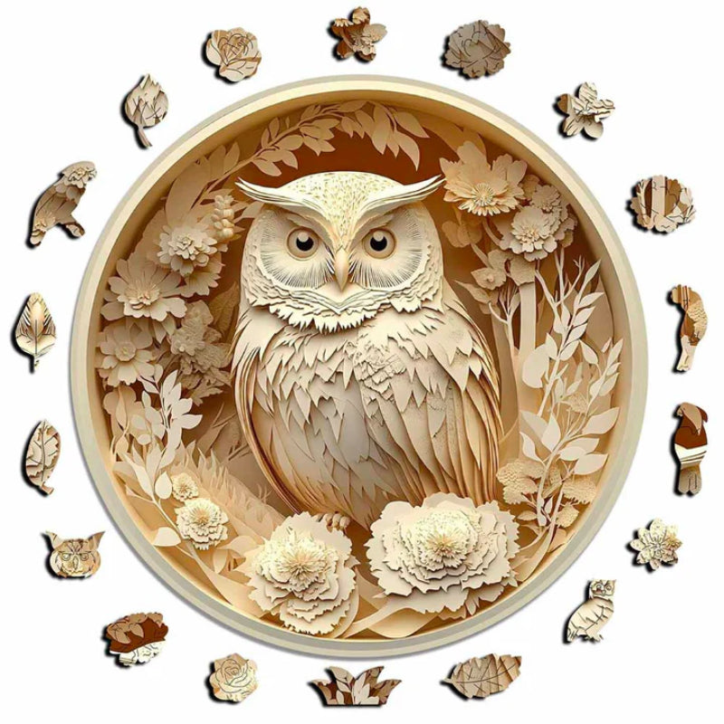 Intricate Owl Wooden Jigsaw Puzzle