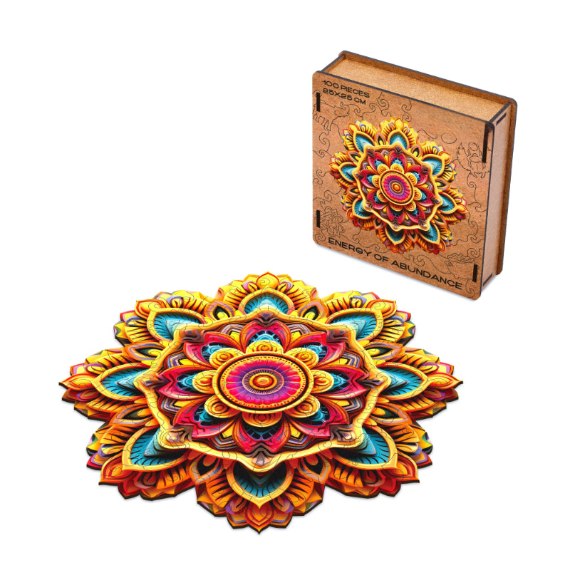 Vibrant Mandala Art Wooden Puzzle