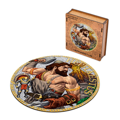 Hephaestus God Of Fire Themed Wooden Puzzle