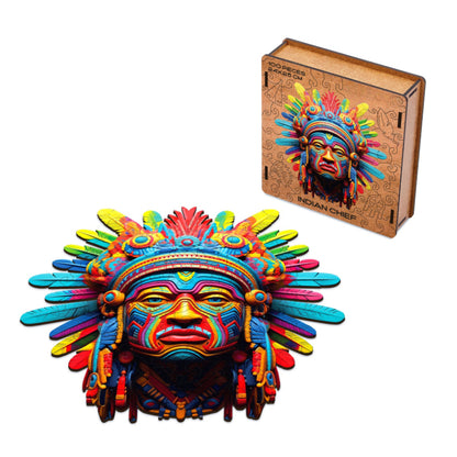 Indian Chief Themed Wooden Jigsaw Puzzle