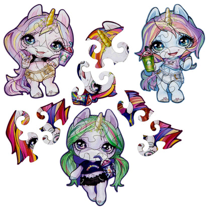 Unicorn Babies Wooden Jigsaw Puzzle