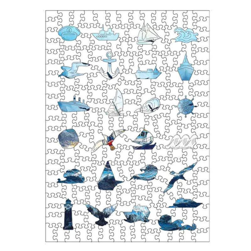 Nautical Puzzle Art With Oceanic Theme