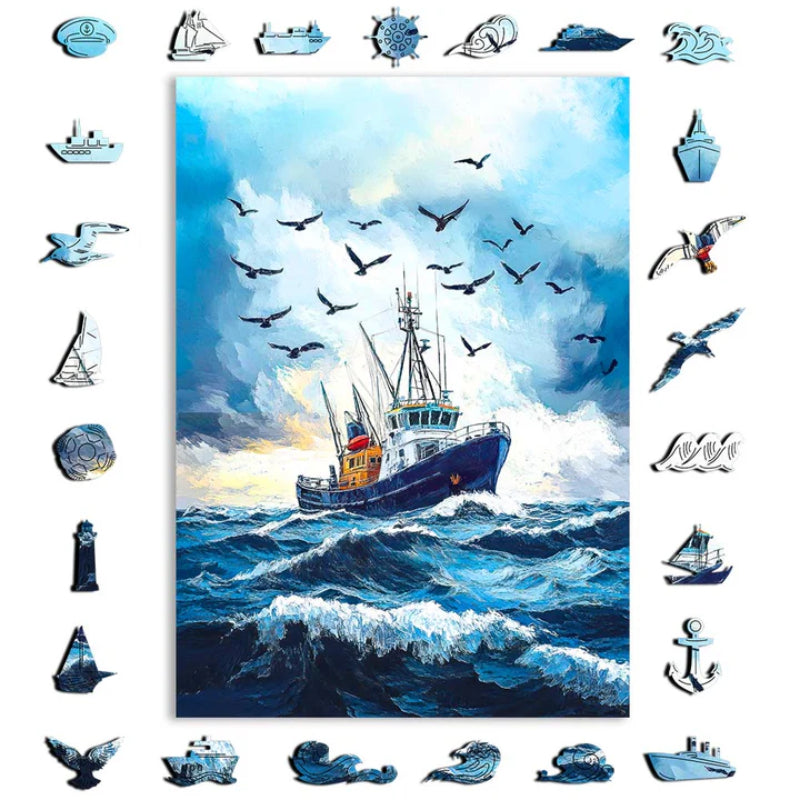 Nautical Puzzle Art With Oceanic Theme