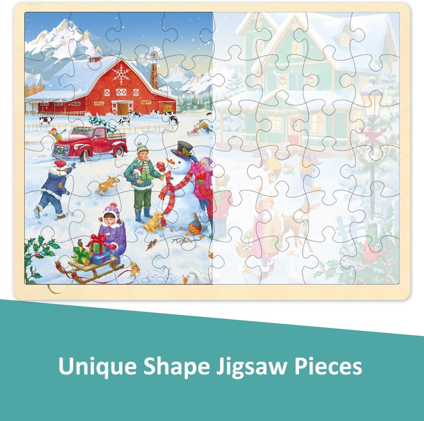 48 Pieces Festive Farm Fun Christmas Puzzle