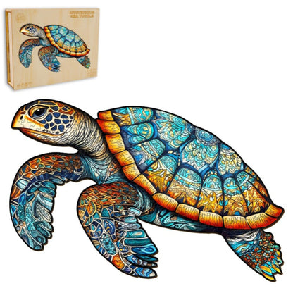 Mysterious Sea Turtle Wooden Jigsaw Puzzle