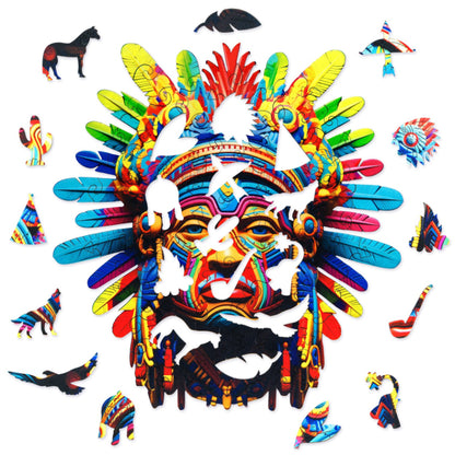 Indian Chief Themed Wooden Jigsaw Puzzle