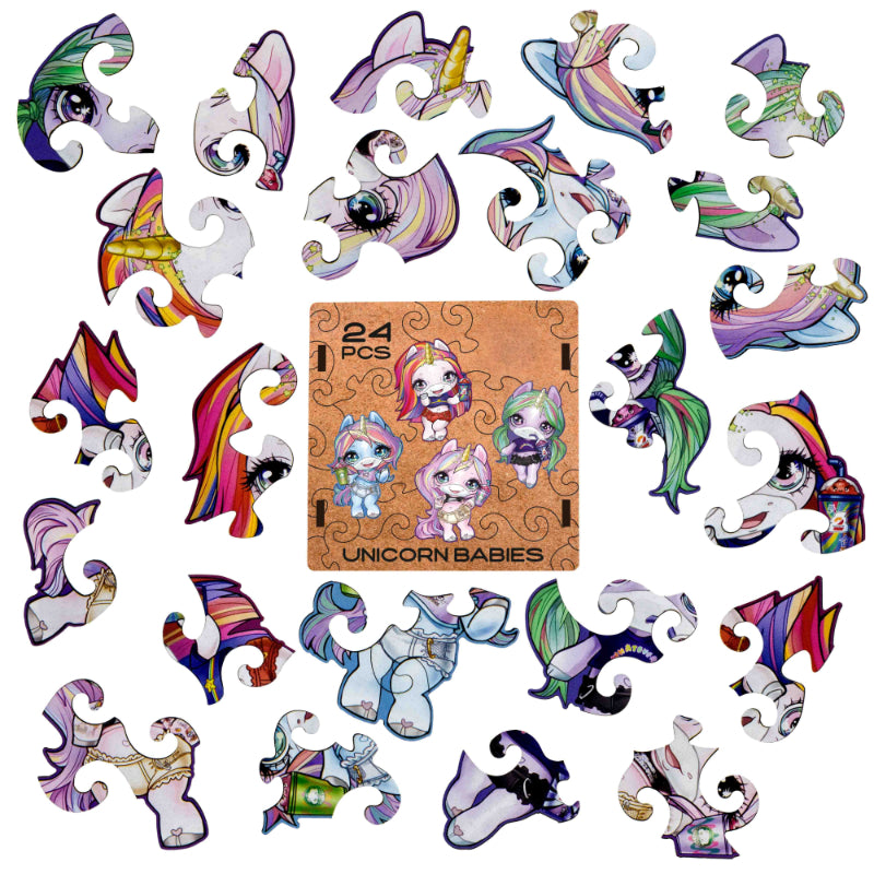 Unicorn Babies Wooden Jigsaw Puzzle