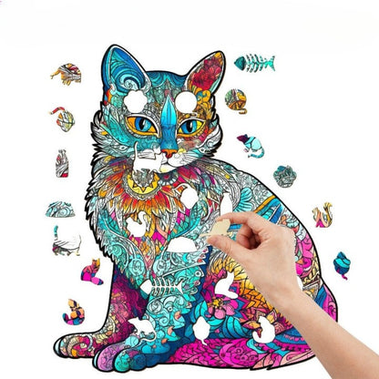 Elegant Cat Wooden Jigsaw Puzzle