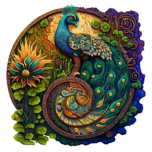 Majestic Peacock Wooden Jigsaw Puzzle