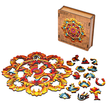 Vibrant Mandala Art Wooden Puzzle