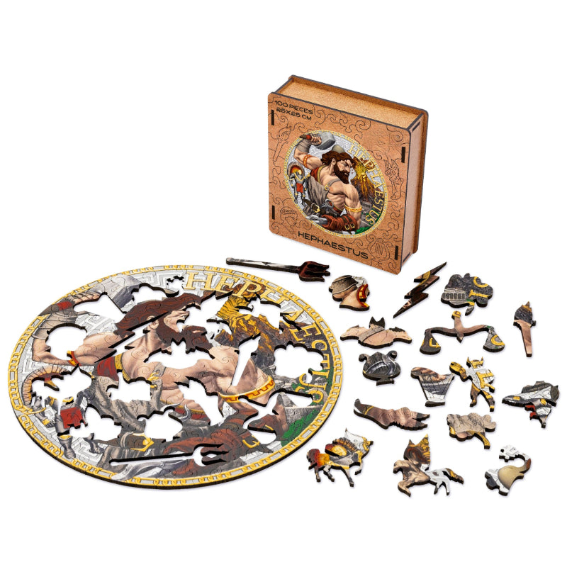 Hephaestus God Of Fire Themed Wooden Puzzle