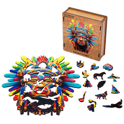 Indian Chief Themed Wooden Jigsaw Puzzle