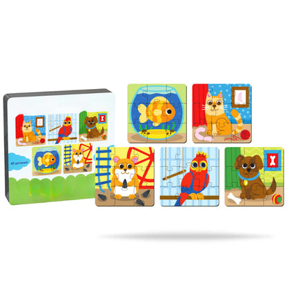 Engaging Pets Wooden Puzzle