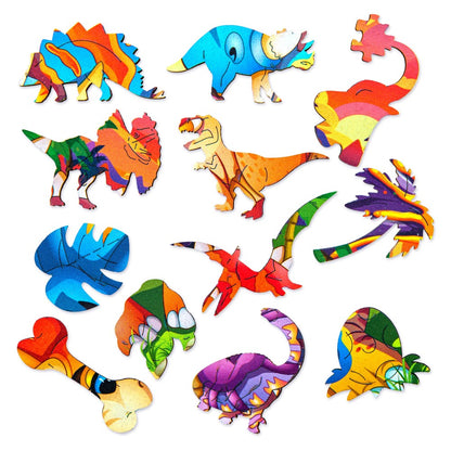 Triceratops Family Wooden Puzzle Set