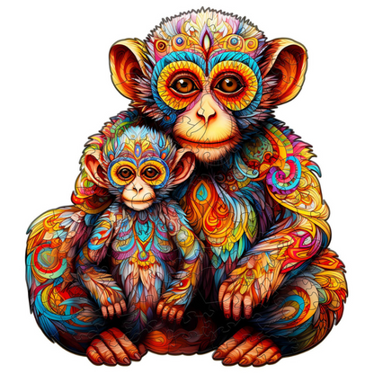 Monkey Family Wooden Jigsaw Puzzle