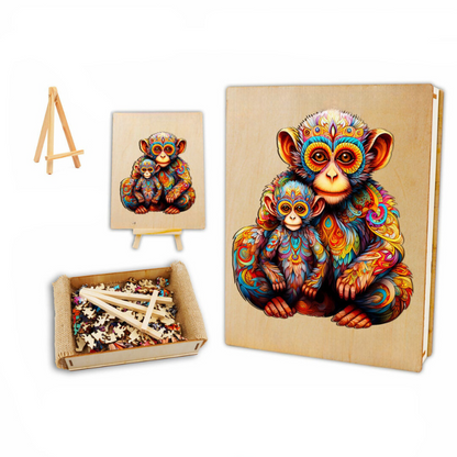 Monkey Family Wooden Jigsaw Puzzle